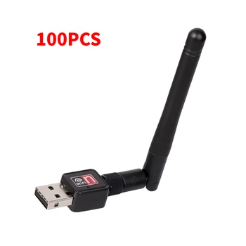 100ШТ Беспроводной USB WiFi Адаптер RTL8188 Антенна 2,4 ГГц 150 Мбит/с Сетевая карта локальной сети WiFi Ключ ПК WiFi Приемник
