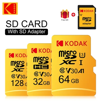 10шт Kodak 128 ГБ 64 ГБ 32 ГБ 256 ГБ Micro SDCard Class10 U3 4K Флэш-карта памяти Microsd Card 32 64 128 256 ГБ