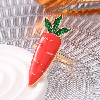 12 шт., новинка, настольная роспись в отеле, креативное кольцо для салфеток с пасхальной морковью, металлическая пряжка для салфеток, кольцо для салфеток на День благодарения, в наличии