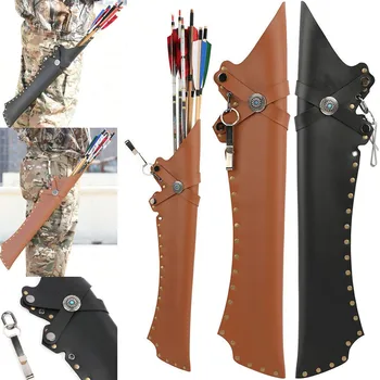 1ШТ Искусственная кожаная сумка для стрельбы из лука, профессиональная тренировочная сумка для хранения стрел для стрельбы на открытом воздухе, Охотничье снаряжение