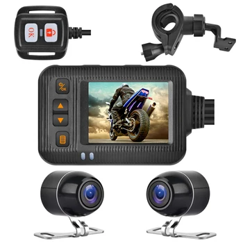 2-дюймовый видеорегистратор для вождения мотоцикла, широкоугольный двухобъективный Водонепроницаемый видеомагнитофон для камеры мотоцикла