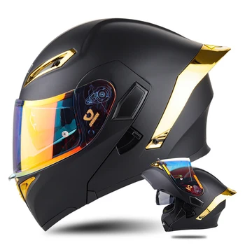 2023 Новый мотоциклетный шлем с двойными линзами, профессиональный спортивный шлем, Противотуманный, дышащий Материал ABS, одобренный DOT
