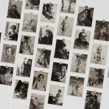 30 листов/набор Серия Art Museum Работы Андерса Цорна Известных художников Английские открытки Конверты Художественные открытки