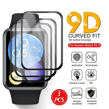 3ШТ 9D Полностью Изогнутое Мягкое Защитное Стекло Для Huawei Watch Fit 2 Защитная Пленка Для экрана Hauwei Huawey Smartwatch Fit2 Аксессуары