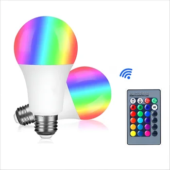 AC220V 110V LED E27 RGB Лампа Прожекторная Лампа Bombillas LED 4 Вт 10 Вт 15 Вт ИК Пульт Дистанционного Управления Светодиодная Лампа Smart Led RGBW Лампа Домашнего Декора