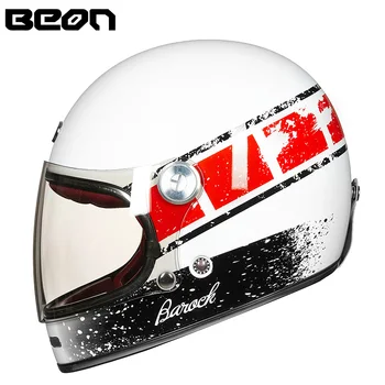 BEON B510 Женский Мужской Мотоциклетный шлем из стекловолокна Винтажный полнолицевый шлем в стиле ретро для верховой Езды, Ветрозащитная шляпа для мотокросса, Capacete De Moto
