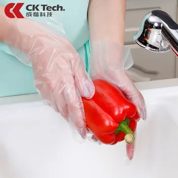 CK Tech.100 шт. защитные перчатки прозрачные одноразовые перчатки из ТПЭ для мытья посуды, работы в саду, универсальная бытовая уборка