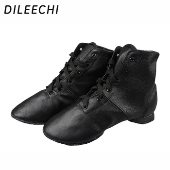 DILEECHI/ джазовые ботинки из натуральной кожи, мужская и женская танцевальная обувь, джазовые туфли на мягкой подошве, национальный танец живота для гипертоников