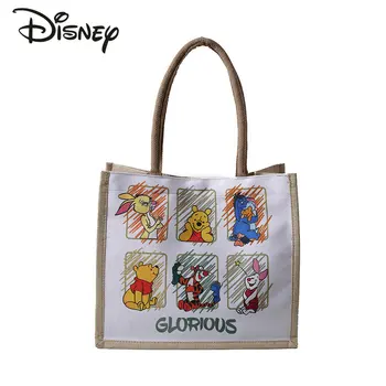 Disney Winnie Bear, Новая Женская сумка, Модная Высококачественная Холщовая Сумка по Низкой Цене, Мультяшная Повседневная Сумка На Плечо Для Девочек Большой Емкости