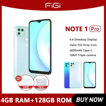 FIGI Note 1 Pro Восьмиядерный 6,6-дюймовый мобильный телефон Android 9 4 ГБ 128 ГБ Смартфон 16 Мп с тремя камерами 4000 мАч Helio P25 Мобильный телефон