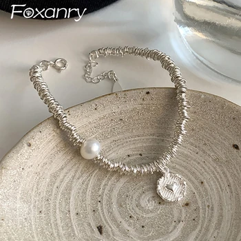 Foxanry, 1 шт., неправильный геометрический браслет из бисера для женщин и девочек, Новая мода, Простое Элегантное ювелирное украшение в виде сердца, аксессуары, подарок