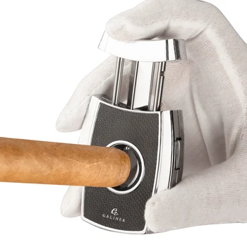 Galiner Роскошный Металлический Резак для сигар с острым V-образным вырезом, Аксессуары для Табака, Открывающийся Кнопкой, Портативный Резак для сигар, Гильотина