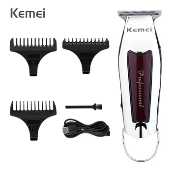 Kemei Машинка для стрижки волос Перезаряжаемый Триммер для волос для парикмахера Триммер с непокрытой головой Электробритва Беспроводная мужская машинка для стрижки бороды
