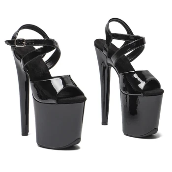 Leecabe черного цвета, стильные босоножки на высоком каблуке 20 см/8 дюймов, пикантные модельные туфли для танцев на шесте