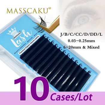 MASSCAKU 10 шт./лот продажа c/d curl удобные материалы из синтетического волокна классическое наращивание ресниц макияж реснички для профессионалов