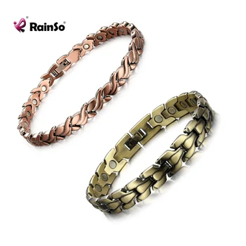 RainSo Модные магнитные биоэнергетические браслеты из Красной Меди Для женщин, Исцеляющий Магнитный браслет, Женские ювелирные изделия