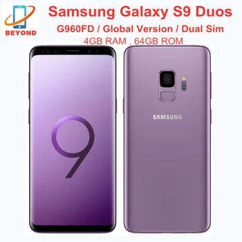 Samsung Galaxy S9 Duos G960FD 4 ГБ оперативной памяти 64 ГБ ПЗУ с двумя Sim-картами Восьмиядерный Глобальная версия 5,8 