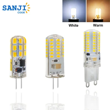 SanjiCook 5PCS LED 220V Яркая лампа G4 из бисера с кукурузным пузырьком, 3w Низковольтная Сменная Галогенная лампа для гостиной, подвеска в виде бара