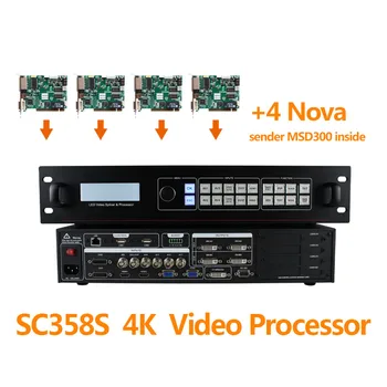 SC358S SDI Video Splicer Профессиональный светодиодный дисплей, соединяющий видеопроцессор, переключатель сигналов с картой отправки Nov MSD300