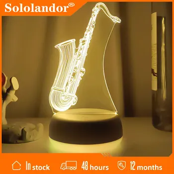 SOLOLANDOR Новейший Morden Light Саксофон 3D Ночник 2019 Подарок Для Влюбленных Детей Декор Музыкального Магазина в Спальню Лавовая Лампа Lamparas