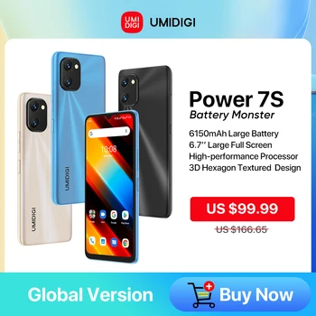 UMIDIGI Power 7S Android-Смартфон Celular Unisoc T310 4 ГБ 64 ГБ 6,7 