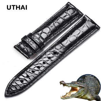 UTHAI M40 Кожаный браслет 18 мм 20 мм 22 мм Аксессуары Для Часов Высококачественный ремешок из крокодиловой кожи