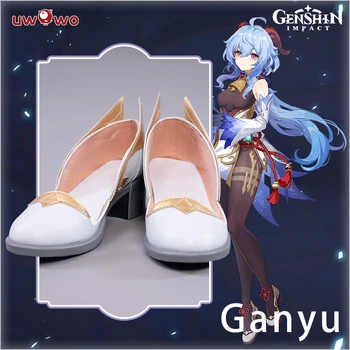 UWOWO Игра Genshin Impact Ganyu Косплей Обувь Gan Yu Косплей Ботинки