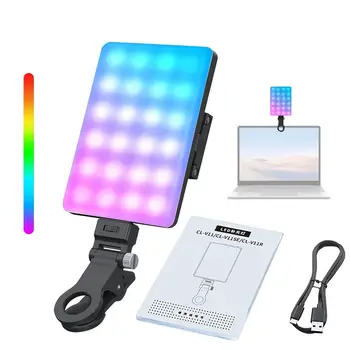 V11rgb Clip Fill Video Light, Панель освещения для селфи с мобильным телефоном, Панель освещения для наружной фотографии