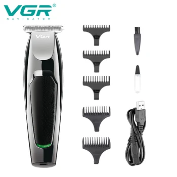 VGR Машинка Для Стрижки Волос Профессиональный Триммер для Волос 0 мм, Машинка Для Стрижки Волос, Перезаряжаемый Электрический Бритвенный Станок для Мужчин V-030