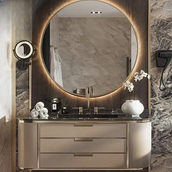 Villa Club высококачественный шиферный шкаф для ванной комнаты на заказ, раковина для ванной комнаты, умывальник для бассейна, комбинация, роскошь, висящая на стене.