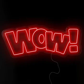 WOW Новая Неоновая Вывеска Word LED Неоновый Настенный Светильник, Акриловый USB Светильник для Спальни, Надпись Neon Lamp, Вывеска для Бара, Паба, Игры, Домашнего Декора