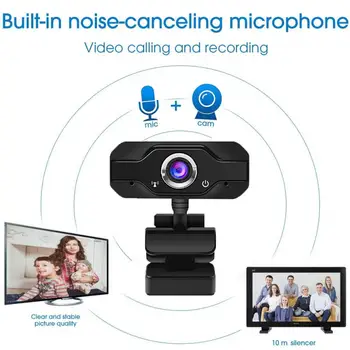 Веб-камера USB Практичная Широко Совместимая Широкоэкранная Веб-камера для ноутбука Черного Цвета с прямой Трансляцией для домашнего хозяйства