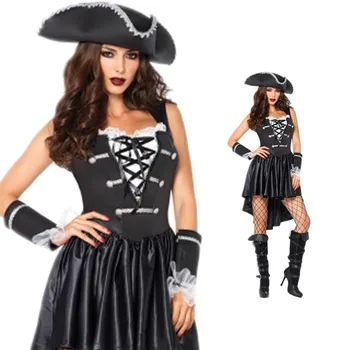 Взрослый женский сексуальный костюм пирата на Хэллоуин, фантазия, сценический косплей, маскарадное платье капитана пиратов
