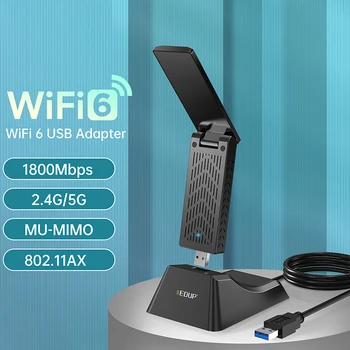 Внешняя антенна Wifi Маршрутизатор Сетевая карта беспроводной ретранслятор сигнала Игровой Wifi6 USB Адаптер Беспроводной ключ 1800 Мбит/с Win10/Win11