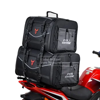 Водонепроницаемая сумка на заднее сиденье Большой емкости 43L/46L, сумка для езды на мотоцикле, Светоотражающая Расширяемая Портативная сумка для бездорожья, путешествия на открытом воздухе