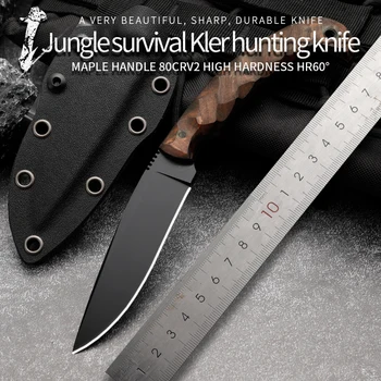 Высококачественные ножи Боуи из стали 80CRV2 с фиксированным лезвием для дикой Природы, походный охотничий нож, боевой спасательный нож