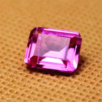 Высококачественный Розовый Рубиновый Прямоугольный Ограненный Драгоценный камень Изумрудной огранки Розовый Рубиновый Драгоценный камень 4 размера на выбор C15R