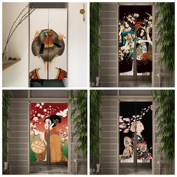 Дверная занавеска В Японском стиле, Гейша, Цветы Ойран, Перегородка, Кухня, Суши, Крыльцо, Дверной проем, Вход, Подвесная Занавеска, Декор комнаты