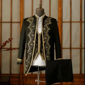 дворцовый костюм в европейском Стиле принца, Комплект из трех предметов, средневековый мужской костюм, официальная одежда Для Сцены