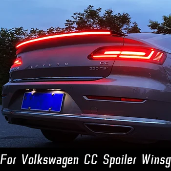 Для 2019-2021 Volkswagen CC Со Светодиодной Подсветкой Задняя Крышка Багажника Для Губ Обвес Спойлер Крылья Спортивный Стайлинг Черный Тюнинг Внешние Аксессуары