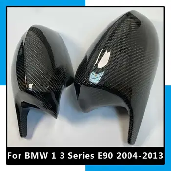 Для BMW 1-3 Серии E81 E82 E87 E88 E90 E91 E92 E93 2004-2013 Настоящее Углеродное Волокно в Рогатом Стиле, Крышка Корпуса Зеркала заднего вида, Колпачки