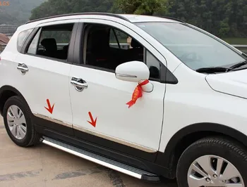 Для Suzuki S-CROSS 2014-2019, полоса для украшения кузова из нержавеющей стали, полоса для отделки дверей, защита от трения, автомобильные аксессуары