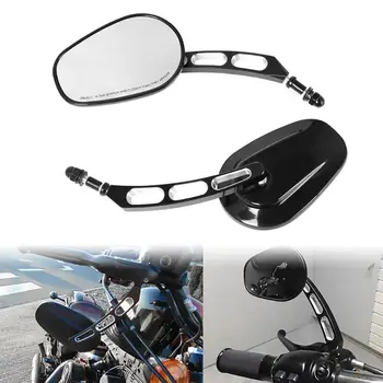 Запасные части Мотоциклетные зеркала Черные Принадлежности для мотоциклов Руль заднего вида Хромированные мотоциклетные боковые зеркала для Harley