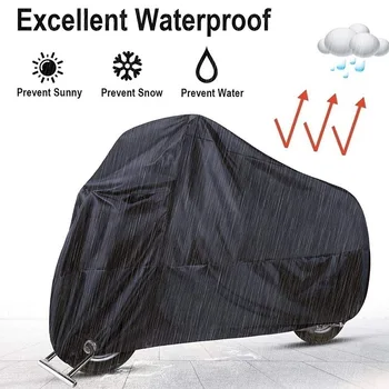 Защитный чехол для мотоцикла Черный теплопоглощающий чехол для мотоцикла Водонепроницаемый шелковый полиэстер электромобиль в сезон дождей