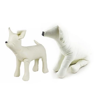 Кожаные манекены для собак из 2 предметов, стоячие модели для собак, игрушки, Демонстрационный манекен для магазина домашних животных - Белый S & L
