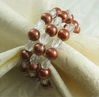 кольцо для салфеток с жемчужным бисером, свадебный пластиковый держатель для салфеток