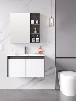 Комбинированный шкаф для ванной комнаты Rock board, современная и простая ванная комната, мытье рук, лица, шкаф для ванной комнаты