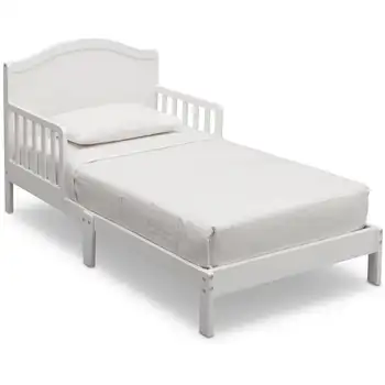 Кроватка для малышей Delta Children Baker с прикрепленными бортиками, сертифицирована Greenguard Gold, Bianca White