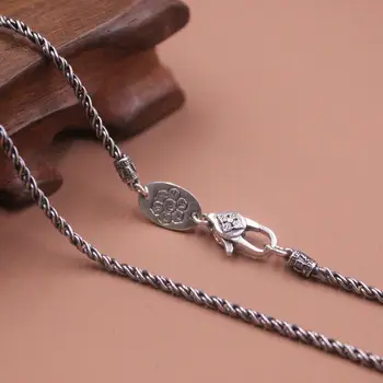Массивное ожерелье-цепочка из стерлингового серебра 925 пробы длиной 2 мм с уникальной застежкой 23,6 дюйма