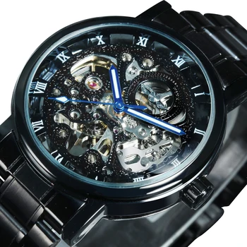 Механические часы WINNER Мужские Автоматические Военные часы Мужские 2021 Элитный бренд Стальной ремешок Скелет Часы Унисекс часы мужские